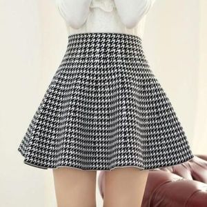 High Waist Knit Skater Skirt
